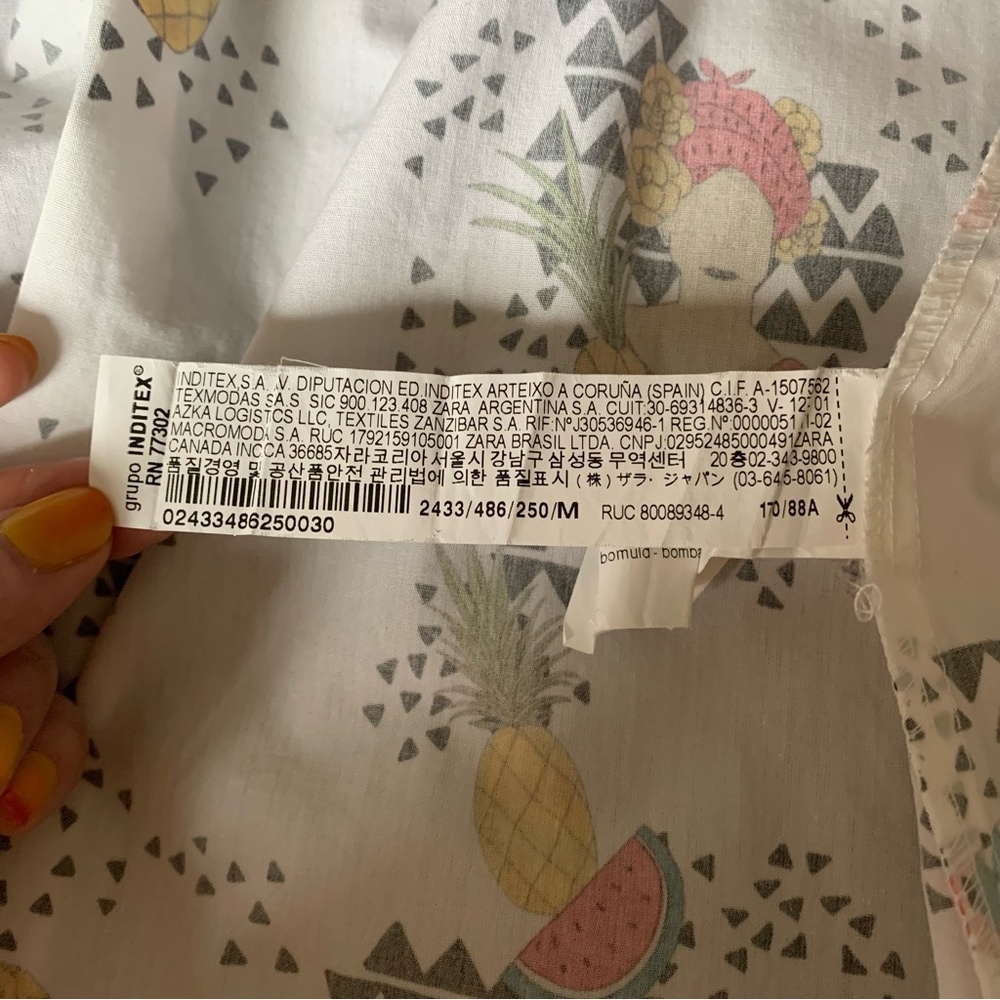 Zara cotton boxy shirt with fruit print 🍉 - Picture 5 of 6